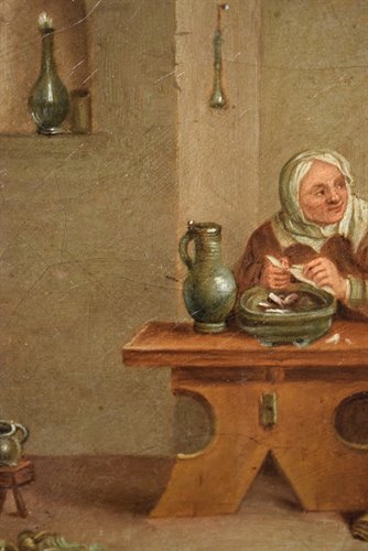 Coppia di personaggi all' interno della cucina